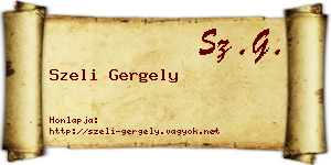 Szeli Gergely névjegykártya